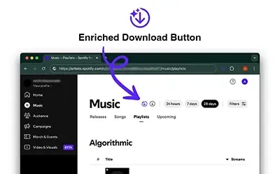 Screenshot of Enriched SFA Downloads Chrome Extension